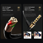 QKZ SK8 หูฟังสปอร์ตมีสาย 3.5 มม. แบบไดนามิก HiFi มอนิเตอร์ พร้อมไมโครโฟน