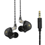 QKZ ZXT หูฟังสเตอริโอมีสายสำหรับกีฬาใส่ในหูพร้อมควบคุมปลั๊ก HiFi มอนิเตอร์เวที รุ่นมาตรฐาน พร้อมไมโครโฟน