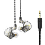 QKZ ZXT หูฟังสเตอริโอมีสายสำหรับกีฬาใส่ในหูพร้อมควบคุมปลั๊ก HiFi มอนิเตอร์เวที รุ่นมาตรฐาน พร้อมไมโครโฟน