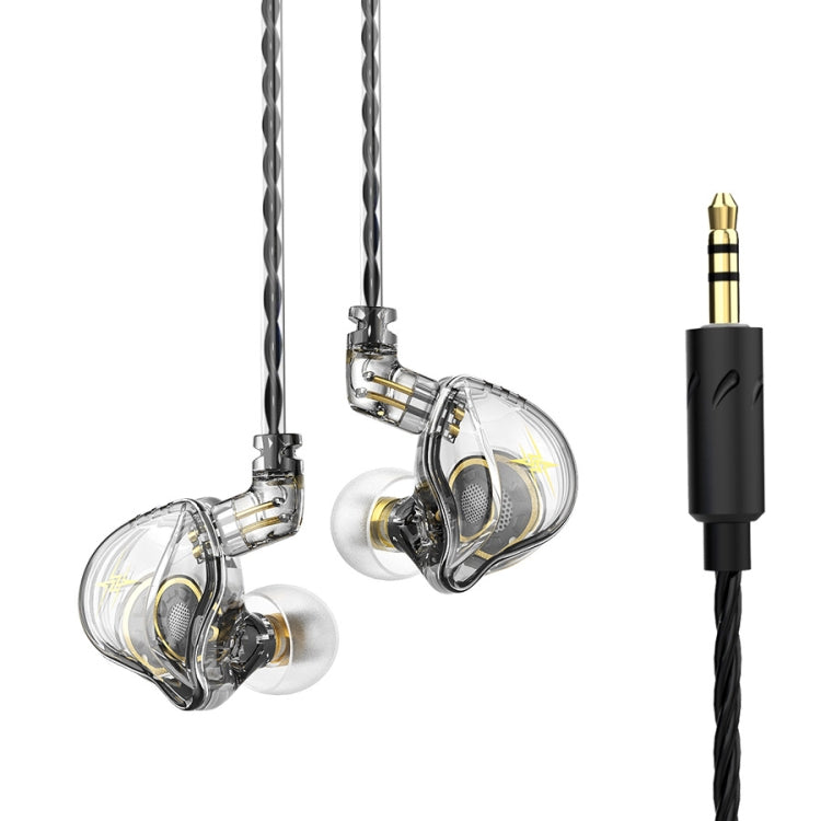 QKZ ZXT หูฟังสเตอริโอมีสายสำหรับกีฬาใส่ในหูพร้อมควบคุมปลั๊ก HiFi มอนิเตอร์เวที รุ่นมาตรฐาน พร้อมไมโครโฟน