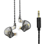 QKZ ZXT หูฟังสเตอริโอมีสายสำหรับกีฬาใส่ในหูพร้อมควบคุมปลั๊ก HiFi มอนิเตอร์เวที รุ่นมาตรฐาน พร้อมไมโครโฟน