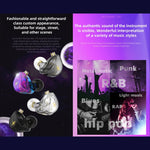 QKZ ZXT หูฟังสเตอริโอมีสายสำหรับกีฬาใส่ในหูพร้อมควบคุมปลั๊ก HiFi มอนิเตอร์เวที รุ่นมาตรฐาน พร้อมไมโครโฟน