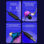 QKZ ZXT หูฟังสเตอริโอมีสายสำหรับกีฬาใส่ในหูพร้อมควบคุมปลั๊ก HiFi มอนิเตอร์เวที รุ่นมาตรฐาน พร้อมไมโครโฟน
