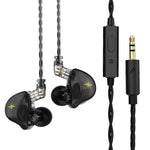 QKZ ZXT หูฟังสเตอริโอมีสายสำหรับกีฬาใส่ในหูพร้อมควบคุมปลั๊ก HiFi มอนิเตอร์เวที รุ่นมาตรฐาน พร้อมไมโครโฟน
