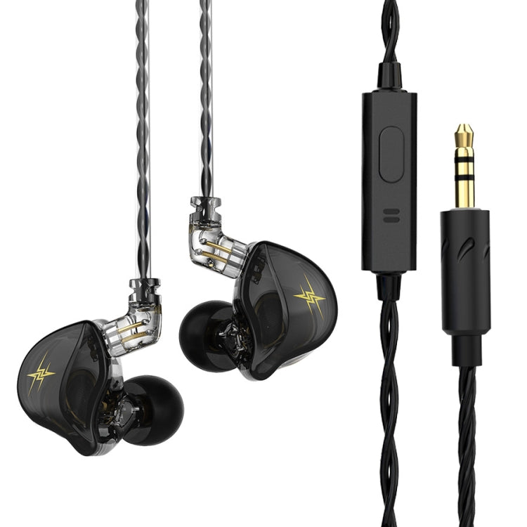 QKZ ZXT หูฟังสเตอริโอมีสายสำหรับกีฬาใส่ในหูพร้อมควบคุมปลั๊ก HiFi มอนิเตอร์เวที รุ่นมาตรฐาน พร้อมไมโครโฟน