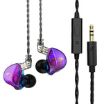 QKZ ZXT หูฟังสเตอริโอมีสายสำหรับกีฬาใส่ในหูพร้อมควบคุมปลั๊ก HiFi มอนิเตอร์เวที รุ่นมาตรฐาน พร้อมไมโครโฟน