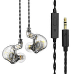 QKZ ZXT หูฟังสเตอริโอมีสายสำหรับกีฬาใส่ในหูพร้อมควบคุมปลั๊ก HiFi มอนิเตอร์เวที รุ่นมาตรฐาน พร้อมไมโครโฟน