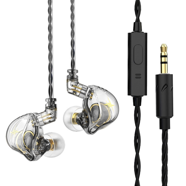 QKZ ZXT หูฟังสเตอริโอมีสายสำหรับกีฬาใส่ในหูพร้อมควบคุมปลั๊ก HiFi มอนิเตอร์เวที รุ่นมาตรฐาน พร้อมไมโครโฟน