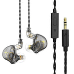 QKZ ZXT หูฟังสเตอริโอมีสายสำหรับกีฬาใส่ในหูพร้อมควบคุมปลั๊ก HiFi มอนิเตอร์เวที รุ่นมาตรฐาน พร้อมไมโครโฟน