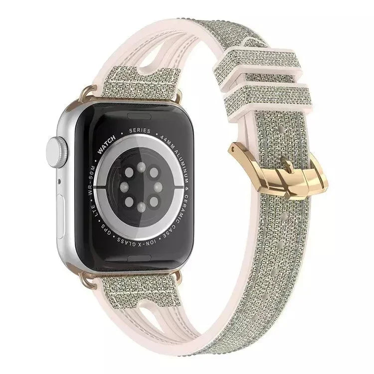สายรัดนาฬิกาบางประกาย สำหรับ Apple Watch Series 7 45 มม. / 6&SE&5&4 44 มม. / 3&2&1 42 มม. และ 7 41 มม. / 6&SE&5&4 40 มม. / 3&2&1 38 มม.