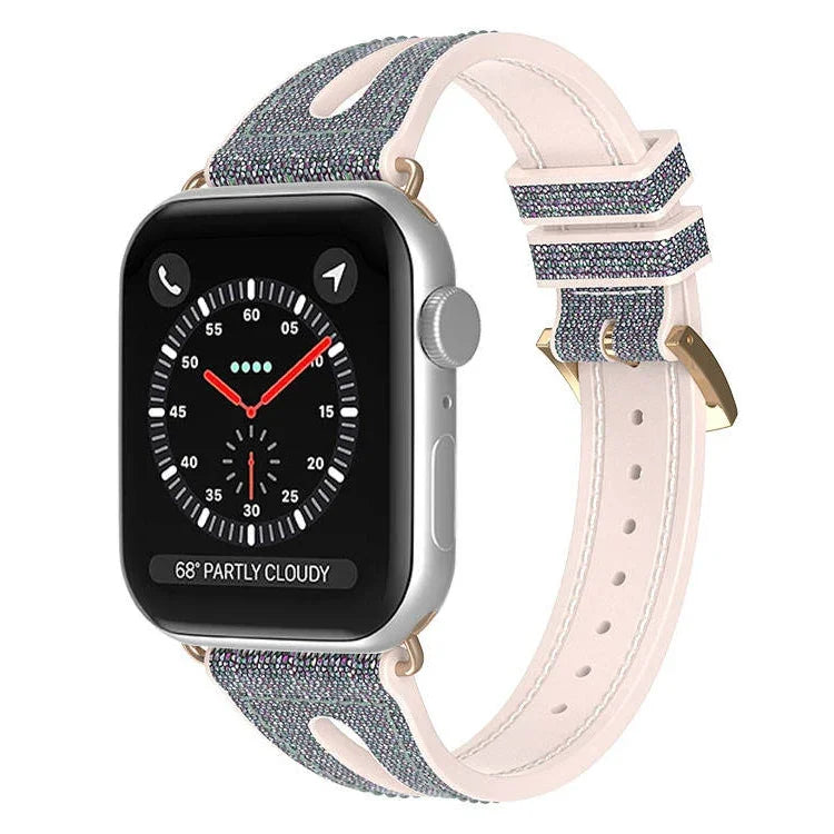 สายรัดนาฬิกาบางประกาย สำหรับ Apple Watch Series 7 45 มม. / 6&SE&5&4 44 มม. / 3&2&1 42 มม. และ 7 41 มม. / 6&SE&5&4 40 มม. / 3&2&1 38 มม.