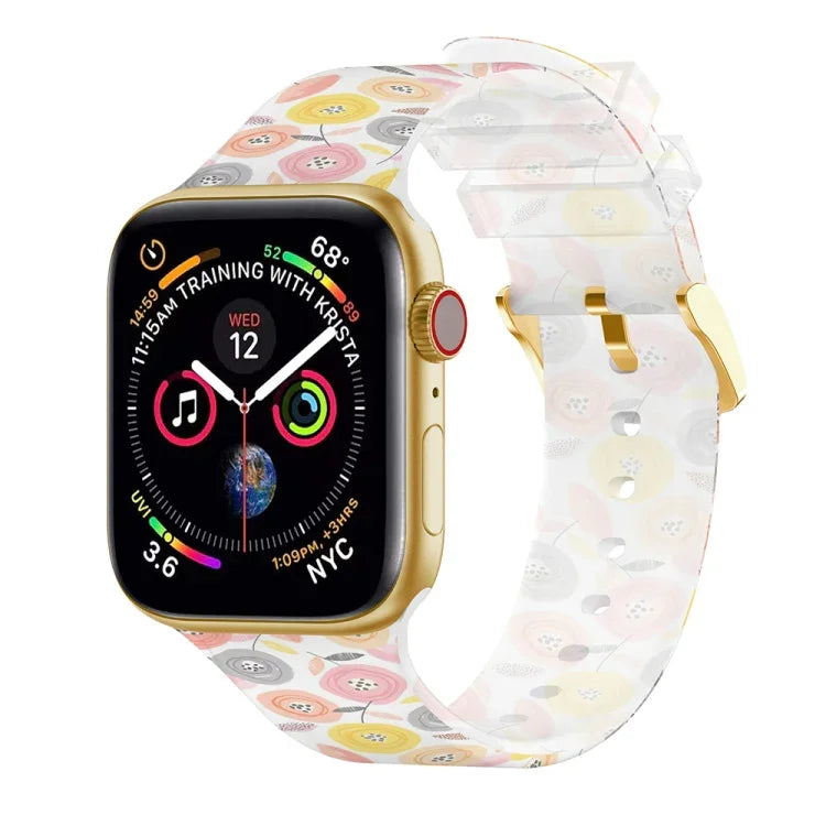 สายรัดนาฬิกาโปร่งใสพร้อมหัวเข็มขัดสี่เหลี่ยม สำหรับ Apple Watch Series 7 45 มม. / 6&SE&5&4 44 มม. / 3&2&1 42 มม. และ 7 41 มม. / 6&SE&5&4 40 มม. / 3&2&1 38 มม.