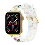 สายรัดนาฬิกาโปร่งใสพร้อมหัวเข็มขัดสี่เหลี่ยม สำหรับ Apple Watch Series 7 45 มม. / 6&SE&5&4 44 มม. / 3&2&1 42 มม. และ 7 41 มม. / 6&SE&5&4 40 มม. / 3&2&1 38 มม.