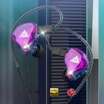 QKZ VK4 หูฟังอินเอียร์ซับวูฟเฟอร์ HiFi ควบคุมด้วยสายพร้อมไมโครโฟน