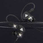 QKZ VK4 หูฟังอินเอียร์ซับวูฟเฟอร์ HiFi ควบคุมด้วยสายพร้อมไมโครโฟน