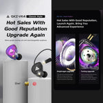 QKZ VK4 หูฟังอินเอียร์ซับวูฟเฟอร์ HiFi ควบคุมด้วยสายพร้อมไมโครโฟน