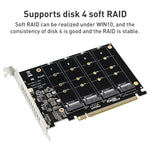 การ์ดอาร์เรย์ดิสก์ PH44 NVME 4 ช่อง PCI-E สัญญาณแยกอาร์เรย์