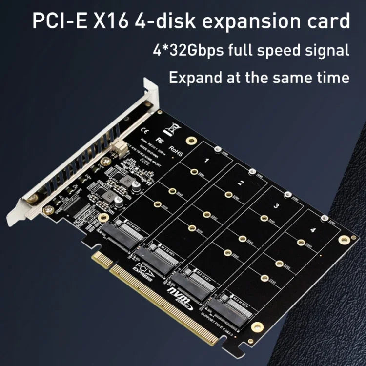 การ์ดอาร์เรย์ดิสก์ PH44 NVME 4 ช่อง PCI-E สัญญาณแยกอาร์เรย์