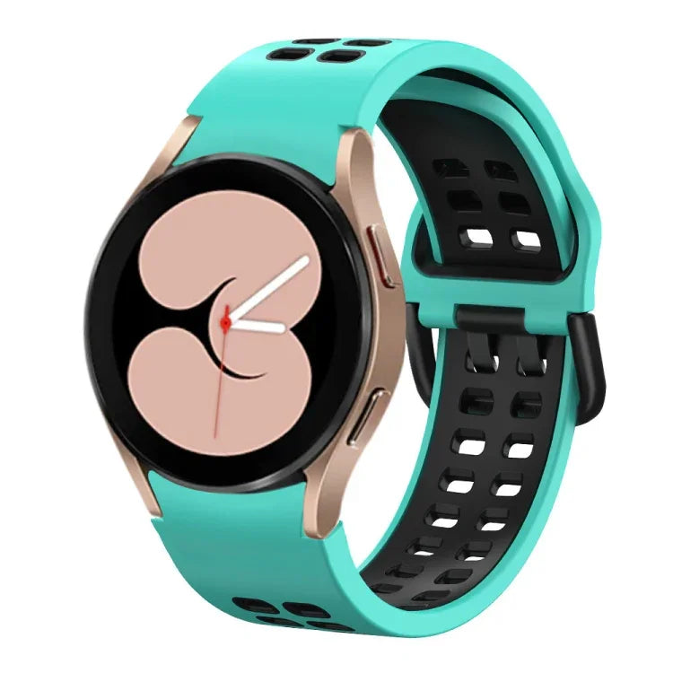 สายรัดนาฬิกาซิลิโคนสองสีแบบรูสองแถว สำหรับ Samsung Galaxy Watch 5 ขนาด 40 มม., สำหรับ Samsung Galaxy Watch 5 Pro ขนาด 45 มม.