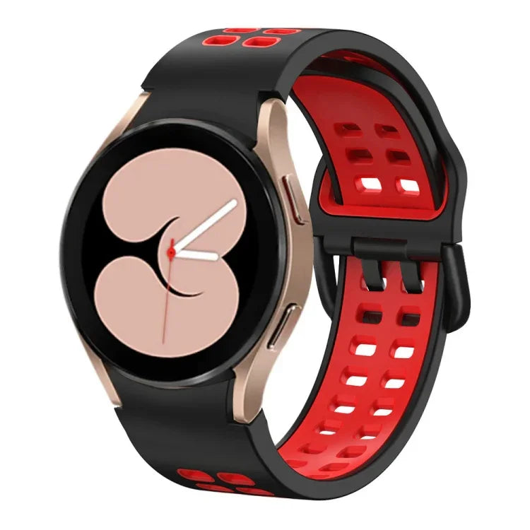 สายรัดนาฬิกาซิลิโคนสองสีแบบรูสองแถว สำหรับ Samsung Galaxy Watch 5 ขนาด 40 มม., สำหรับ Samsung Galaxy Watch 5 Pro ขนาด 45 มม.