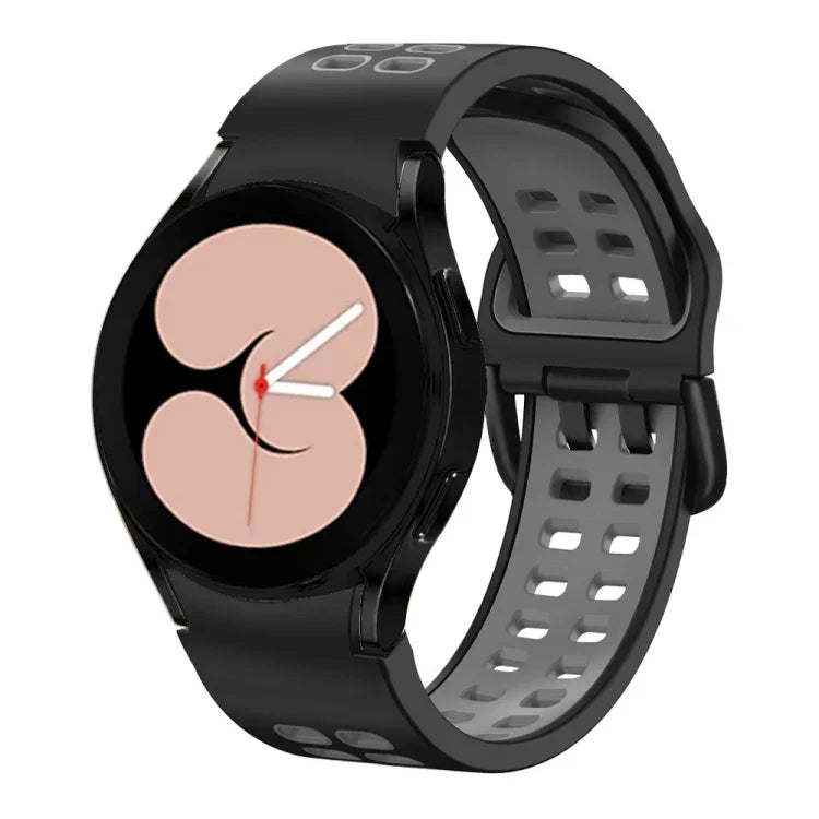 สายรัดนาฬิกาซิลิโคนสองสีแบบรูสองแถว สำหรับ Samsung Galaxy Watch 5 ขนาด 40 มม., สำหรับ Samsung Galaxy Watch 5 Pro ขนาด 45 มม.