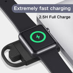 ที่ชาร์จนาฬิกาอัจฉริยะไร้สายแบบพกพา T09-A Dual USB สำหรับ Apple Watch Series