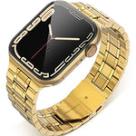 สายรัดนาฬิกาสแตนเลสสตีล 5 เม็ด สำหรับ Apple Watch Series, 7 45 มม. / 6&SE&5&4 44 มม. / 3&2&1 42 มม., 7 41 มม. / 6&SE&5&4 40 มม. / 3&2&1 38 มม.
