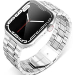 สายรัดนาฬิกาสแตนเลสสตีล 5 เม็ด สำหรับ Apple Watch Series, 7 45 มม. / 6&SE&5&4 44 มม. / 3&2&1 42 มม., 7 41 มม. / 6&SE&5&4 40 มม. / 3&2&1 38 มม.