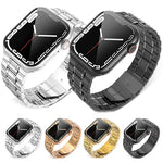 สายรัดนาฬิกาสแตนเลสสตีล 5 เม็ด สำหรับ Apple Watch Series, 7 45 มม. / 6&SE&5&4 44 มม. / 3&2&1 42 มม., 7 41 มม. / 6&SE&5&4 40 มม. / 3&2&1 38 มม.