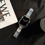 สายรัดนาฬิกาอะคริลิคชุบไฟฟ้า สำหรับ Apple Watch Series, 7 45 มม. / 6&SE&5&4 44 มม. / 3&2&1 42 มม., 7 41 มม. / 6&SE&5&4 40 มม. / 3&2&1 38 มม.