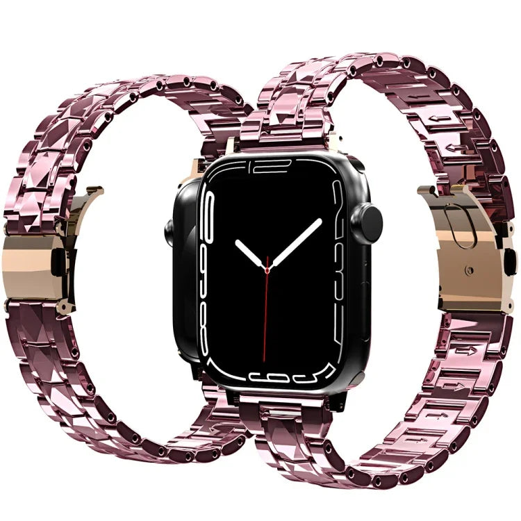 สายรัดนาฬิกาอะคริลิคชุบไฟฟ้า สำหรับ Apple Watch Series, 7 45 มม. / 6&SE&5&4 44 มม. / 3&2&1 42 มม., 7 41 มม. / 6&SE&5&4 40 มม. / 3&2&1 38 มม.
