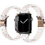 สายรัดนาฬิกาอะคริลิคชุบไฟฟ้า สำหรับ Apple Watch Series, 7 45 มม. / 6&SE&5&4 44 มม. / 3&2&1 42 มม., 7 41 มม. / 6&SE&5&4 40 มม. / 3&2&1 38 มม.