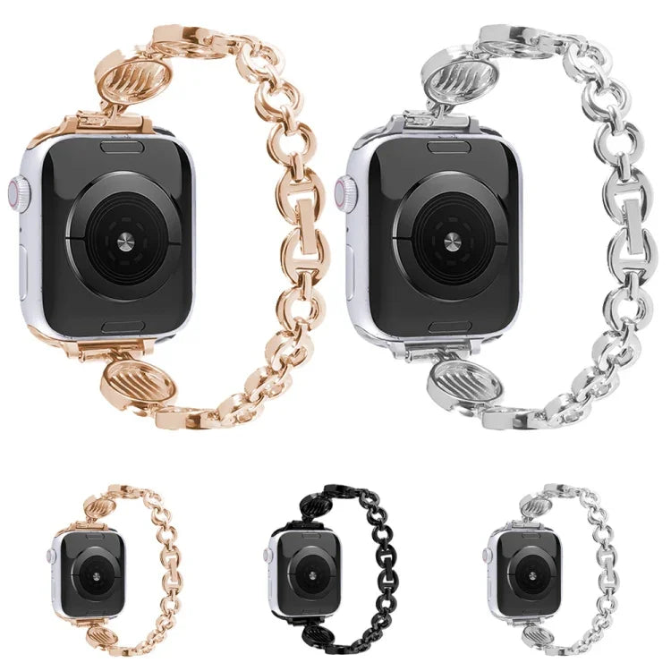 สายรัดนาฬิกาโลหะลายคริสตัล สำหรับ Apple Watch Series, 7 45 มม. / 6&SE&5&4 44 มม. / 3&2&1 42 มม., 7 41 มม. / 6&SE&5&4 40 มม. / 3&2&1 38 มม.