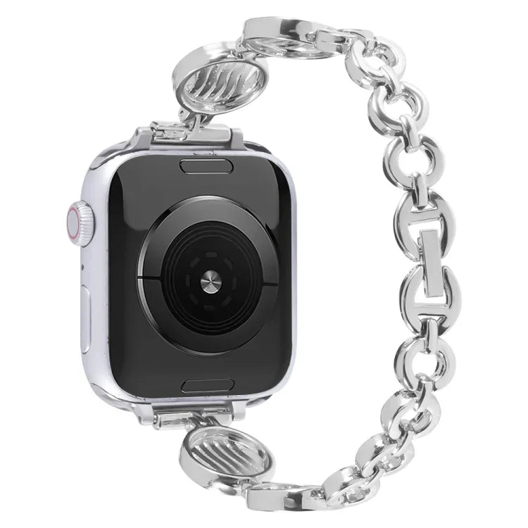 สายรัดนาฬิกาโลหะลายคริสตัล สำหรับ Apple Watch Series, 7 45 มม. / 6&SE&5&4 44 มม. / 3&2&1 42 มม., 7 41 มม. / 6&SE&5&4 40 มม. / 3&2&1 38 มม.