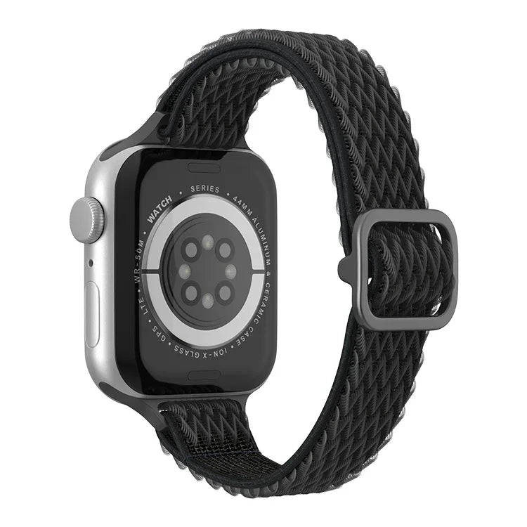 สายรัดนาฬิกาไนลอนเอวเล็กลายคลื่น สำหรับ Apple Watch Series, 7 45 มม. / 6&SE&5&4 44 มม. / 3&2&1 42 มม., 7 41 มม. / 6&SE&5&4 40 มม. / 3&2&1 38 มม.