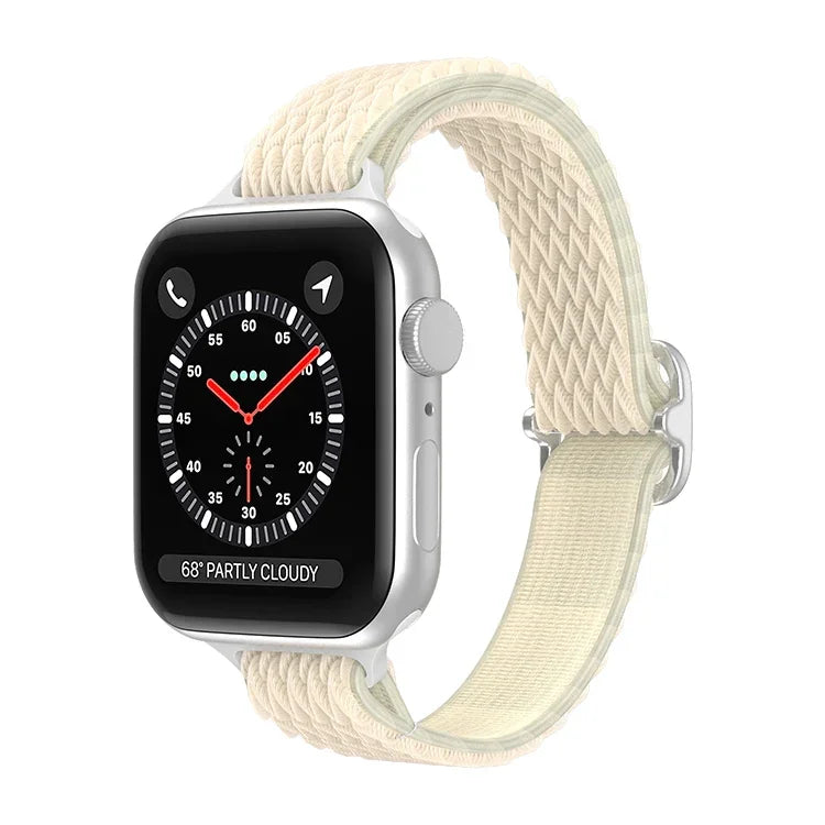 สายรัดนาฬิกาไนลอนเอวเล็กลายคลื่น สำหรับ Apple Watch Series, 7 45 มม. / 6&SE&5&4 44 มม. / 3&2&1 42 มม., 7 41 มม. / 6&SE&5&4 40 มม. / 3&2&1 38 มม.