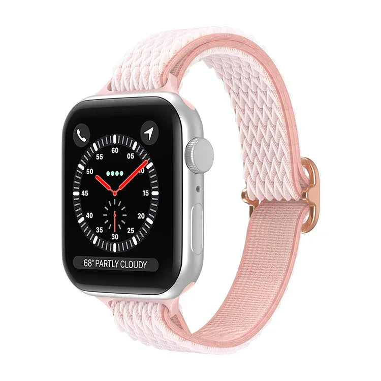 สายรัดนาฬิกาไนลอนเอวเล็กลายคลื่น สำหรับ Apple Watch Series, 7 45 มม. / 6&SE&5&4 44 มม. / 3&2&1 42 มม., 7 41 มม. / 6&SE&5&4 40 มม. / 3&2&1 38 มม.