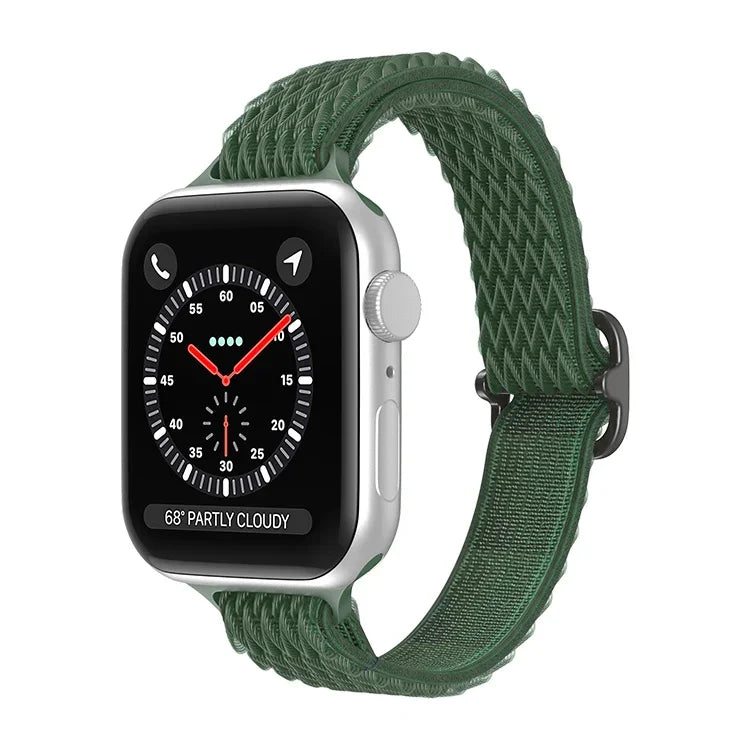 สายรัดนาฬิกาไนลอนเอวเล็กลายคลื่น สำหรับ Apple Watch Series, 7 45 มม. / 6&SE&5&4 44 มม. / 3&2&1 42 มม., 7 41 มม. / 6&SE&5&4 40 มม. / 3&2&1 38 มม.