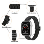 สายรัดนาฬิกาไนลอนเอวเล็กลายคลื่น สำหรับ Apple Watch Series, 7 45 มม. / 6&SE&5&4 44 มม. / 3&2&1 42 มม., 7 41 มม. / 6&SE&5&4 40 มม. / 3&2&1 38 มม.