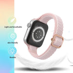 สายรัดนาฬิกาไนลอนเอวเล็กลายคลื่น สำหรับ Apple Watch Series, 7 45 มม. / 6&SE&5&4 44 มม. / 3&2&1 42 มม., 7 41 มม. / 6&SE&5&4 40 มม. / 3&2&1 38 มม.