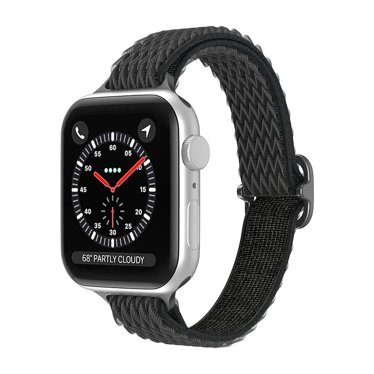 สายรัดนาฬิกาไนลอนเอวเล็กลายคลื่น สำหรับ Apple Watch Series, 7 45 มม. / 6&SE&5&4 44 มม. / 3&2&1 42 มม., 7 41 มม. / 6&SE&5&4 40 มม. / 3&2&1 38 มม.