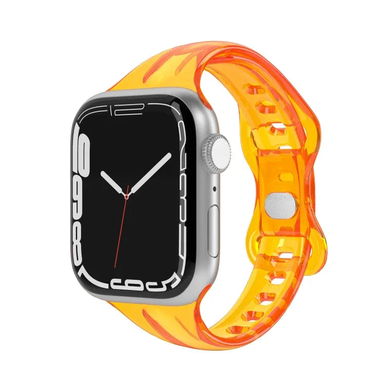 สายรัดนาฬิกา TPU แบบหัวเข็มขัด 8 ตัว สำหรับ Apple Watch Series, 7 45 มม. / 6&SE&5&4 44 มม. / 3&2&1 42 มม., 7 41 มม. / 6&SE&5&4 40 มม. / 3&2&1 38 มม.