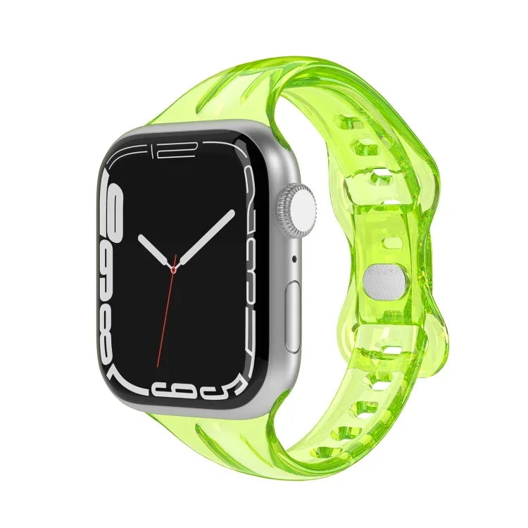สายรัดนาฬิกา TPU แบบหัวเข็มขัด 8 ตัว สำหรับ Apple Watch Series, 7 45 มม. / 6&SE&5&4 44 มม. / 3&2&1 42 มม., 7 41 มม. / 6&SE&5&4 40 มม. / 3&2&1 38 มม.