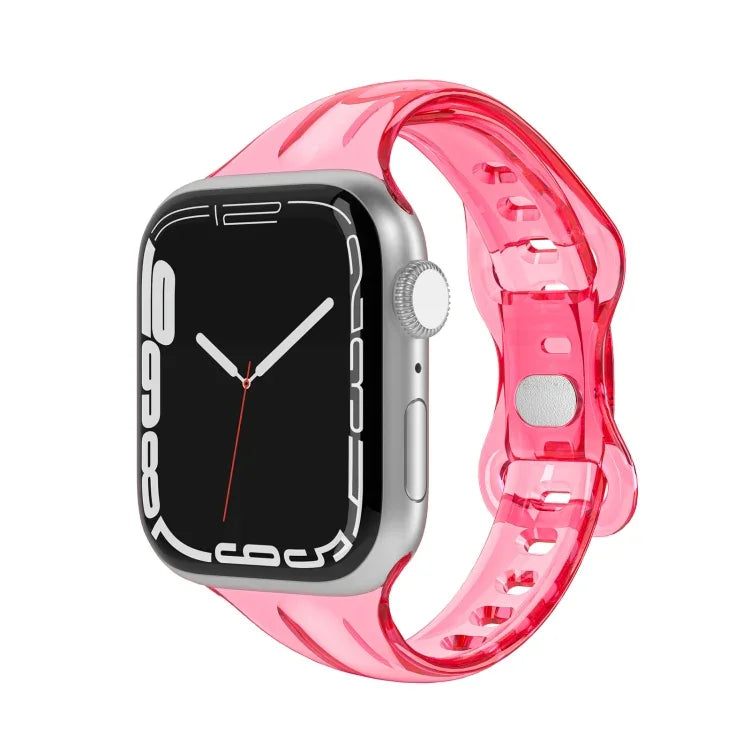 สายรัดนาฬิกา TPU แบบหัวเข็มขัด 8 ตัว สำหรับ Apple Watch Series, 7 45 มม. / 6&SE&5&4 44 มม. / 3&2&1 42 มม., 7 41 มม. / 6&SE&5&4 40 มม. / 3&2&1 38 มม.