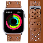 สายรัดนาฬิกาหนังแท้ถัก สำหรับ Apple Watch Series, 7 45 มม. / 6&SE&5&4 44 มม. / 3&2&1 42 มม., 7 41 มม. / 6&SE&5&4 40 มม. / 3&2&1 38 มม.