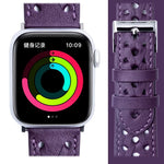 สายรัดนาฬิกาหนังแท้ถัก สำหรับ Apple Watch Series, 7 45 มม. / 6&SE&5&4 44 มม. / 3&2&1 42 มม., 7 41 มม. / 6&SE&5&4 40 มม. / 3&2&1 38 มม.