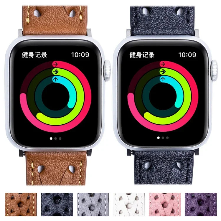 สายรัดนาฬิกาหนังแท้ถัก สำหรับ Apple Watch Series, 7 45 มม. / 6&SE&5&4 44 มม. / 3&2&1 42 มม., 7 41 มม. / 6&SE&5&4 40 มม. / 3&2&1 38 มม.