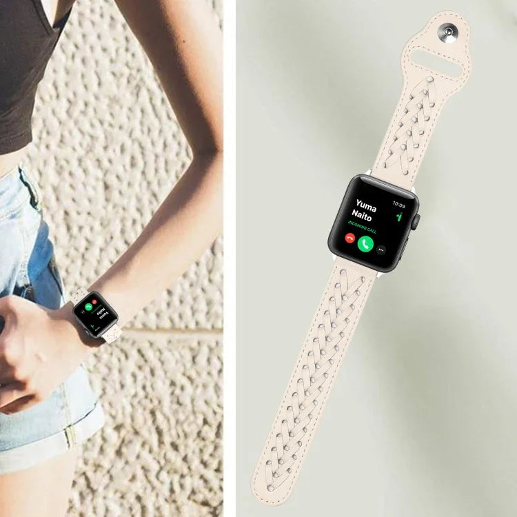 สายรัดนาฬิกาถัก สำหรับ Apple Watch Series, 7 45 มม. / 6&SE&5&4 44 มม. / 3&2&1 42 มม., 7 41 มม. / 6&SE&5&4 40 มม. / 3&2&1 38 มม.