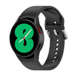 สายรัดนาฬิกาซิลิโคนแท้ หัวเข็มขัดกลมสีเงิน สำหรับ Samsung Galaxy Watch 5 44mm