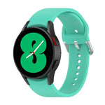 สายรัดนาฬิกาซิลิโคนแท้ หัวเข็มขัดกลมสีเงิน สำหรับ Samsung Galaxy Watch 5 44mm